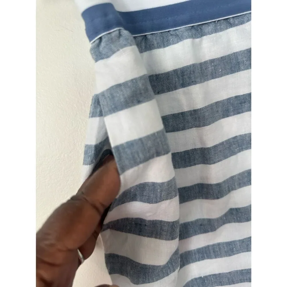 J.Jill Love Linen Women Striped Midi Skirt MP